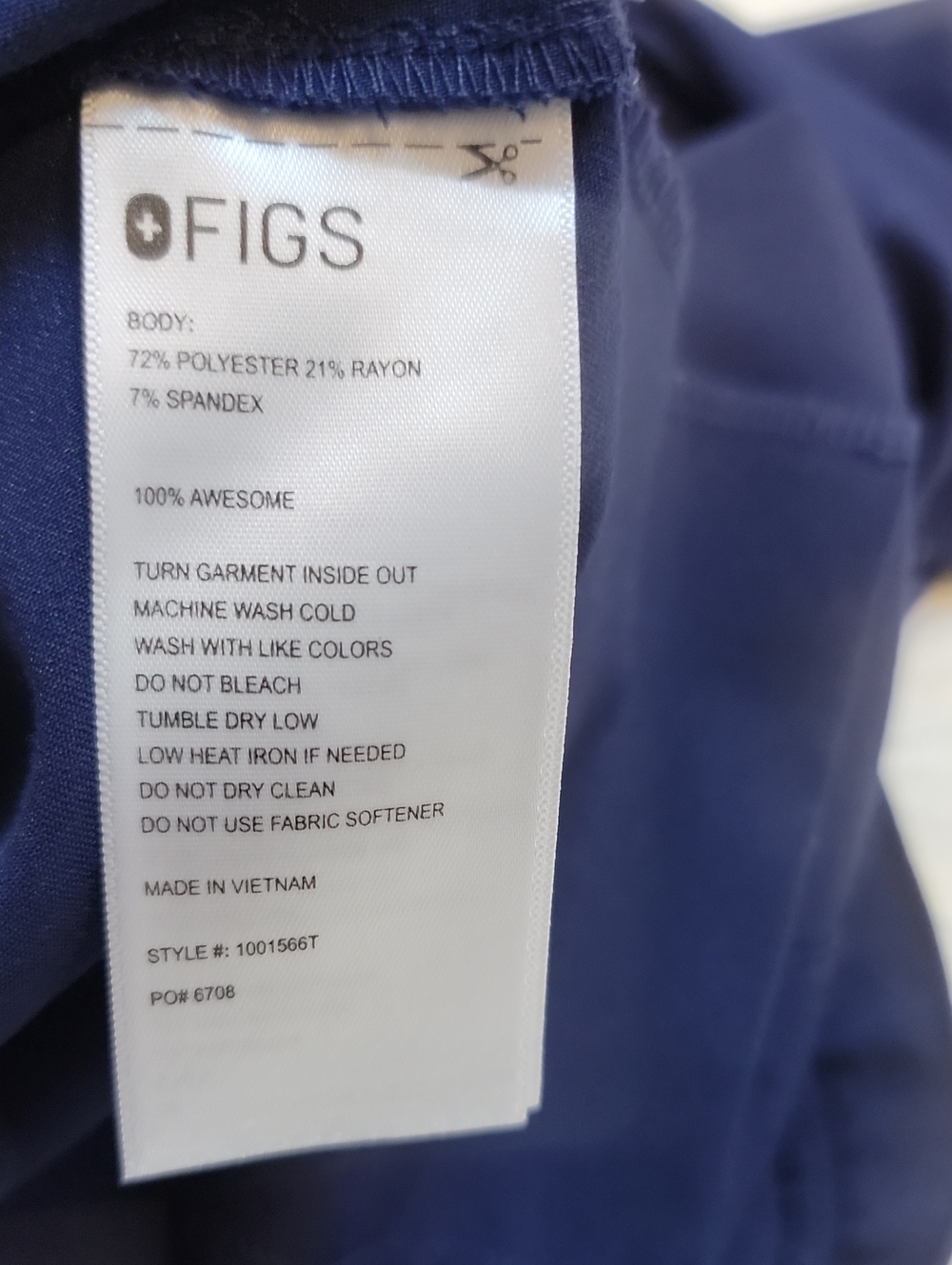 Figs Navy Women's Scrub Wide-Leg Jumpsuit with Drawstring Waist - Picture 16 of 16